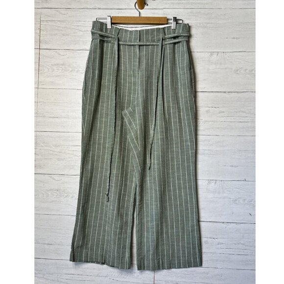 Vero Moda Pants SZ 8 Serena High Waist Paper Bag Laurel Wreath Pinstriped Beachy - Picture 4 of 16